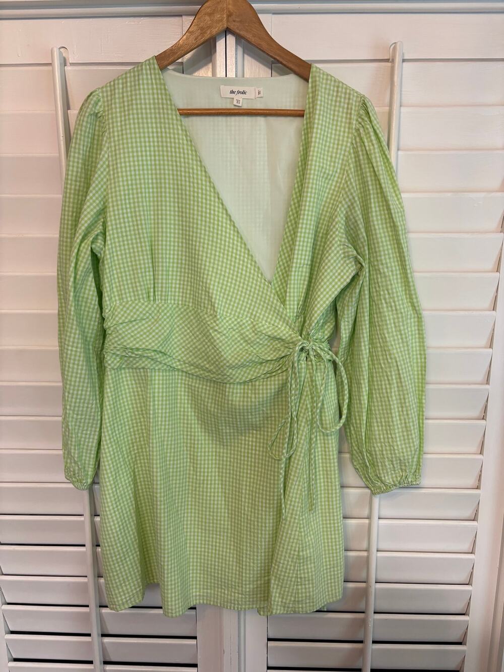 The Frolic Green And White Gingham Plaid Dress Size 12
